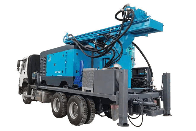 Truck mounted water well drilling rig